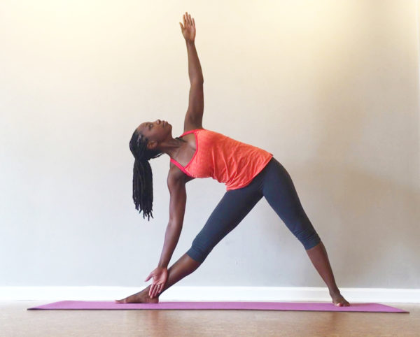 Yoga Teacher Erica Rascon in triangle pose 